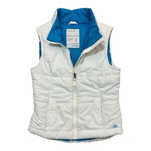 Aeropostale White Puffer Vest with Blue Interior, Size S/P